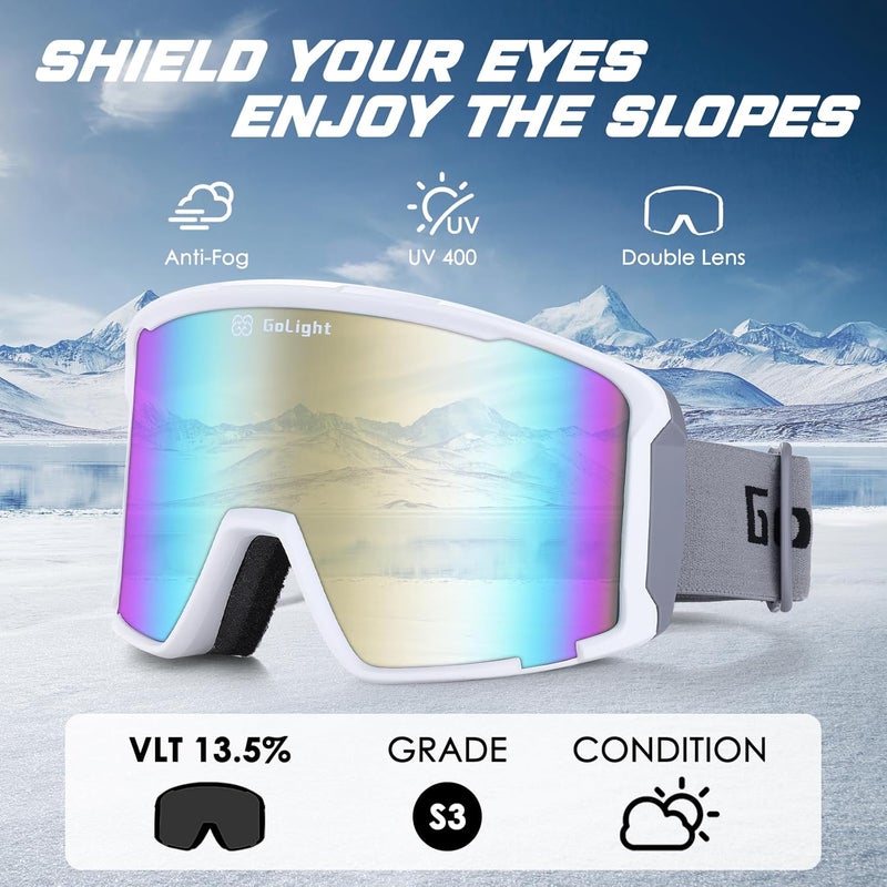 Golight OTG Ski Goggles – Hassle-Free Snow Goggles with Cylindrical REVO Lens, Anti-Fog Double Lens, UV400 & Comfortable Fit - Image 5